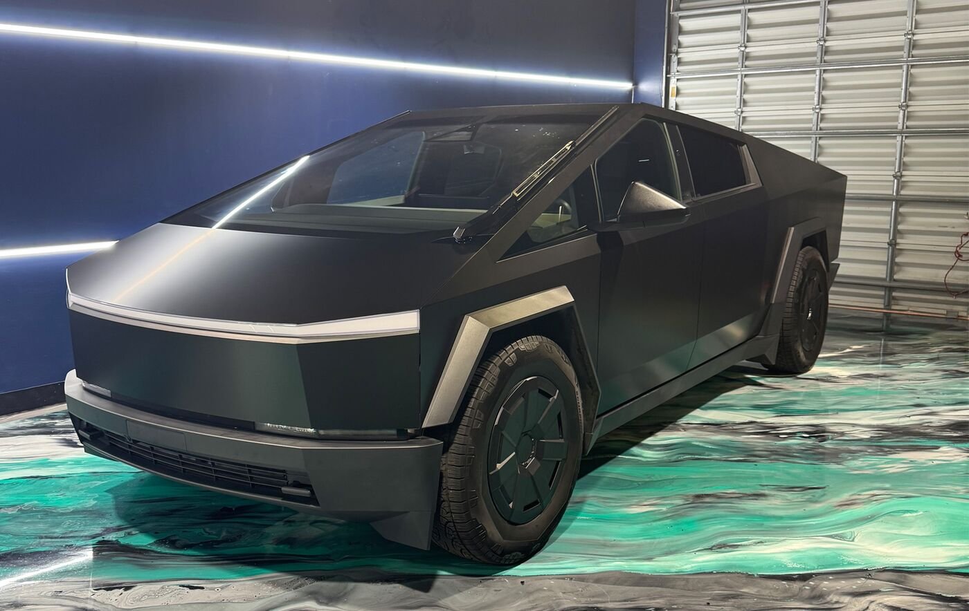 Tesla Cybertruck wrapped in matte black, Colorado Springs