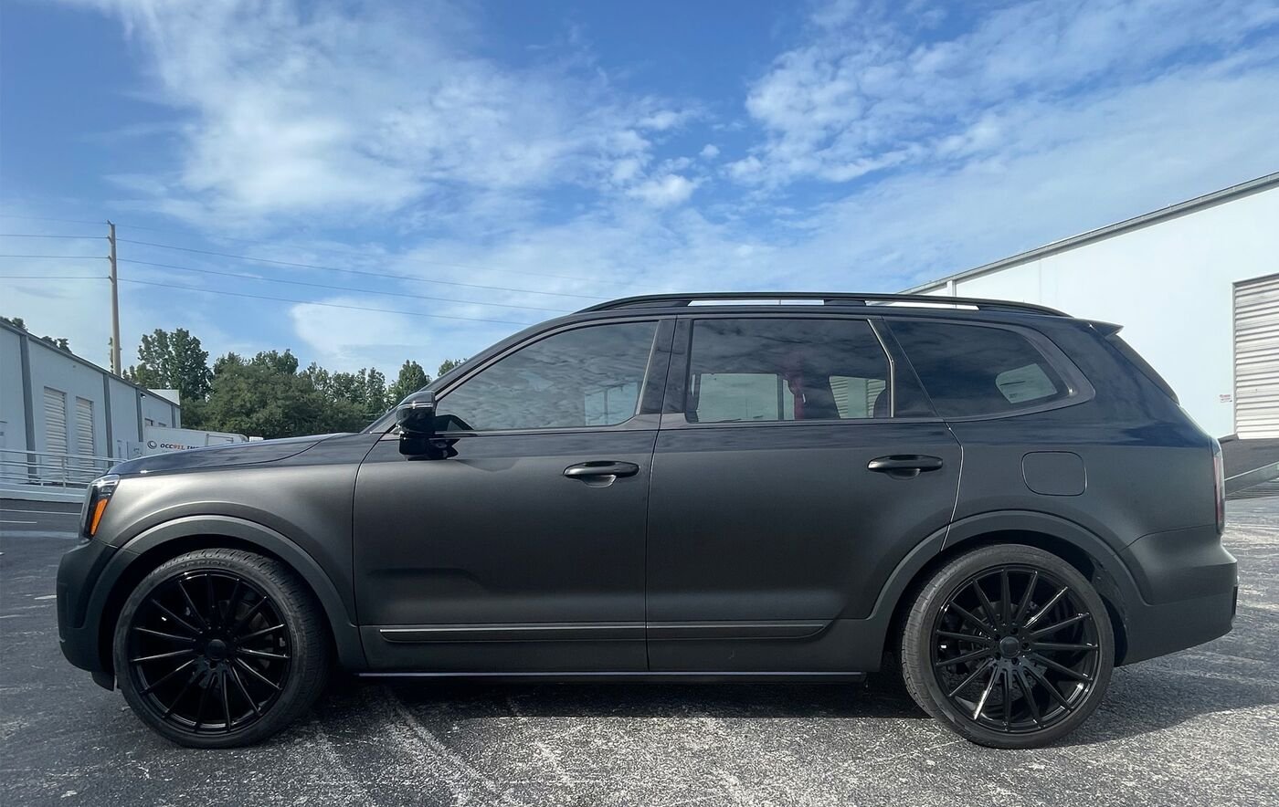 Kia Telluride wrapped in matte black, Colorado Springs